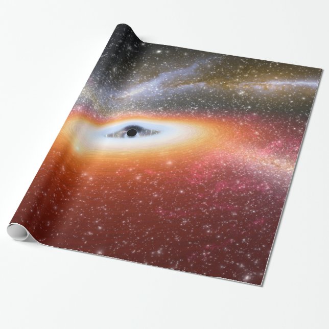 Primitive Black Hole Space Illustration NASA Wrapping Paper (Unrolled)