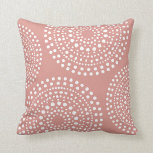 Primitive Boho Mosaic Pattern Soft Coral Cushion