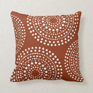 Primitive Boho Mosaic Pattern Terra Cotta Cushion