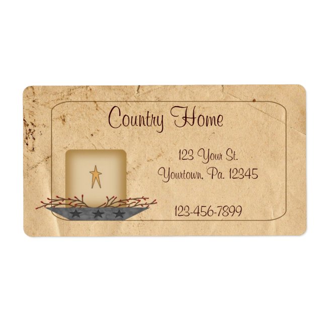 Primitive Candle Business Label (Front)
