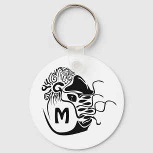 Primitive Chambered Nautilus Monogram Key Ring