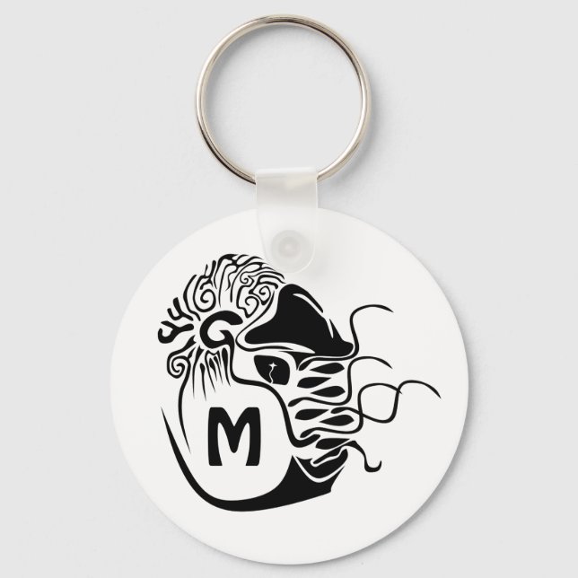 Primitive Chambered Nautilus Monogram Key Ring (Front)