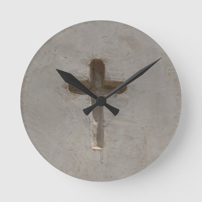 Primitive Christian Cross customise favourite Round Clock (Front)