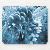 Primitive Christmas pine tree ice blue pinecone