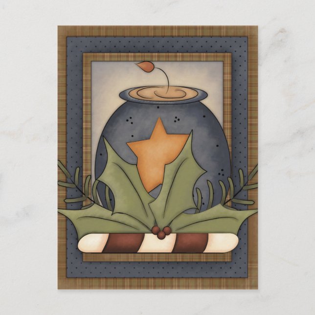 Primitive Christmas Postcard (Front)