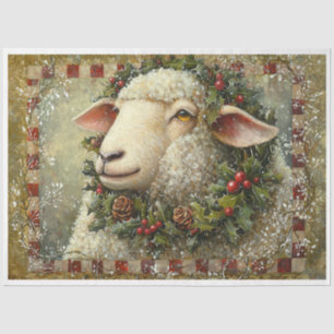 Primitive Christmas Sheep Tissue Paper