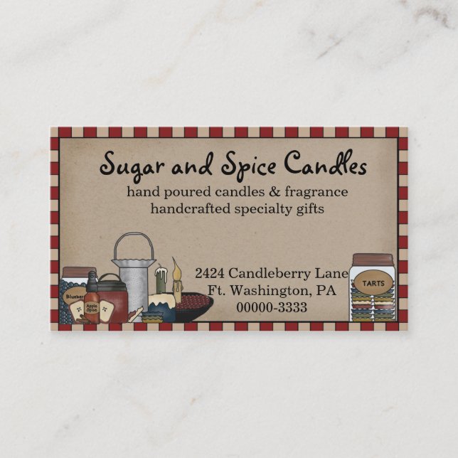 Primitive Country Candle & Scents Business Card (Front)