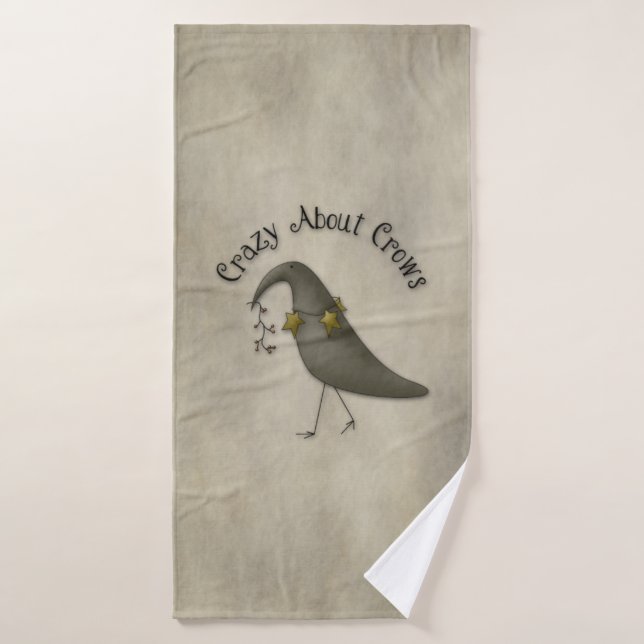 Primitive Country Design Crazy About Crows Bath Towel Set (Bath Towel)