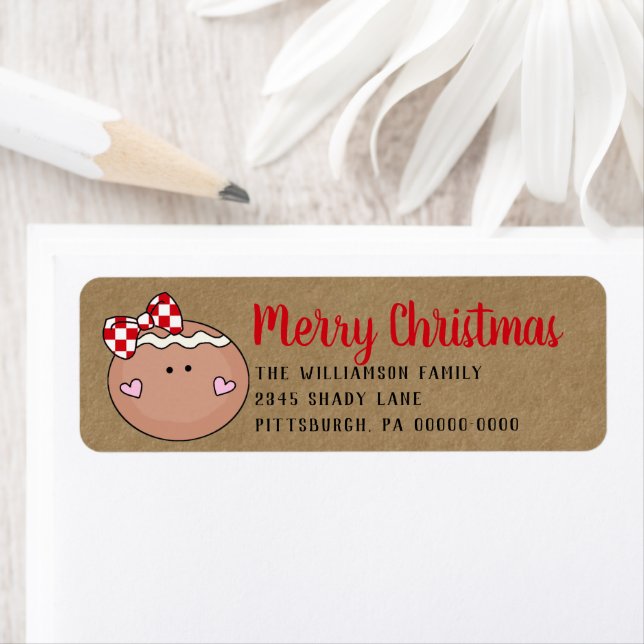 Primitive Country Gingerbread Faces Return Address Label (Insitu)