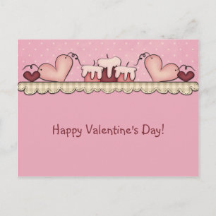 Primitive Country Hearts Candles Valentines Cards