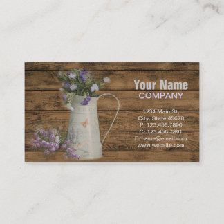 primitive country lavender rustic barn wood business card