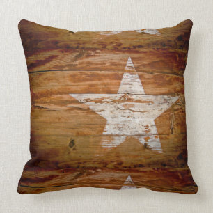 Primitive Country Rustic Barn Wood Star Pillow