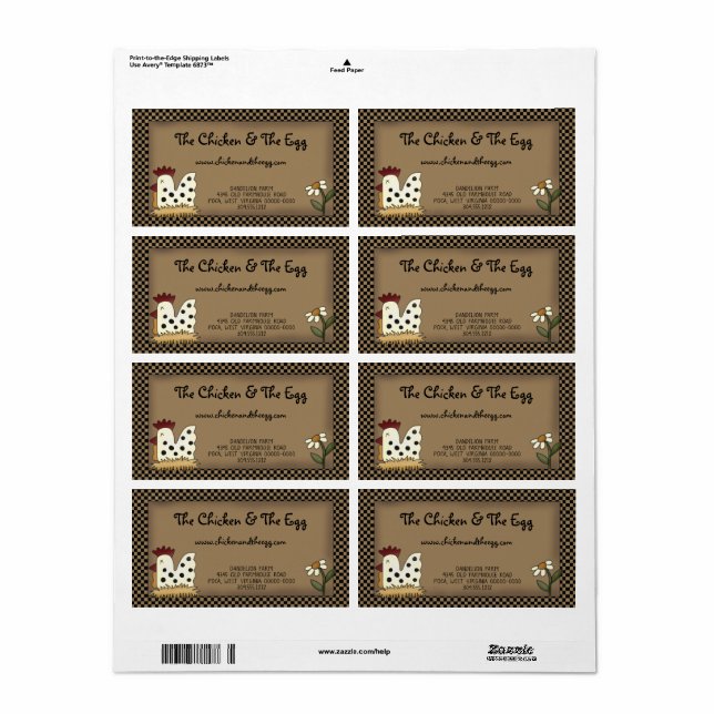 Primitive Country Rustic Farmhouse Chicken Kraft   (Full Sheet)