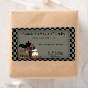 Primitive Country Saltbox House Crow Shipping