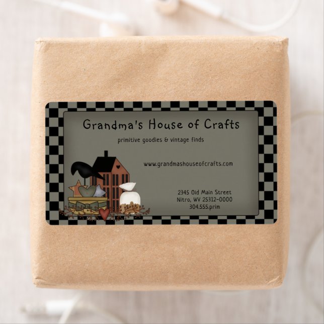 Primitive Country Saltbox House Crow Shipping (Insitu)