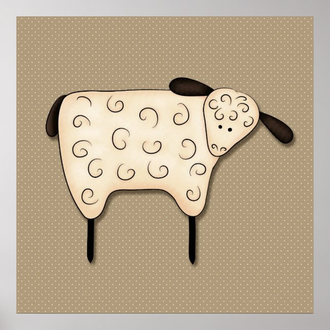 Primitive Country  Sheep Decor (Front)