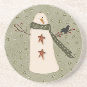 Primitive Country Snowman Coaster