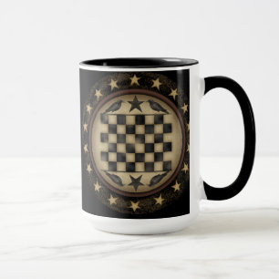 Primitive Crow Chequerboard Coffee Mug