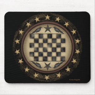Primitive Crow Chequerboard Mousepad