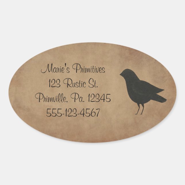 Primitive Crow Sticker (Front)