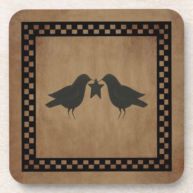 Primitive Crows Cork Coaster (Front)