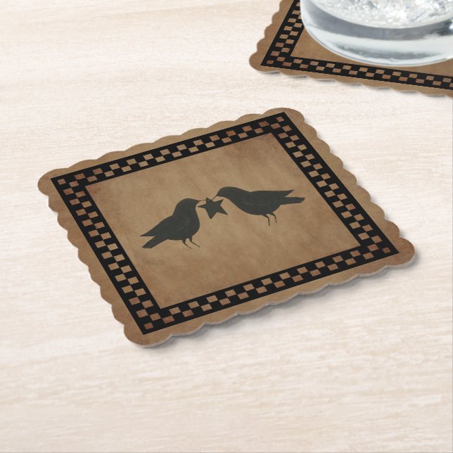 Primitive Crows  Paper Coaster (Angled)