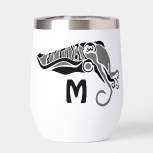 Primitive Cuttlefish in a Dark Stencil Style