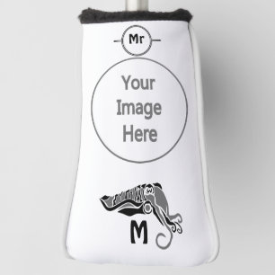 Primitive Cuttlefish in a Dark Stencil Style Golf Head Cover