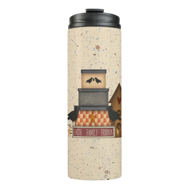 Primitive Faith Family Friends Thermal Tumbler (Front)