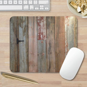 primitive farmhouse western country barn wood mouse pad