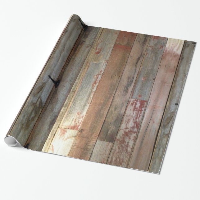 primitive farmhouse western country barn wood wrapping paper (Unrolled)