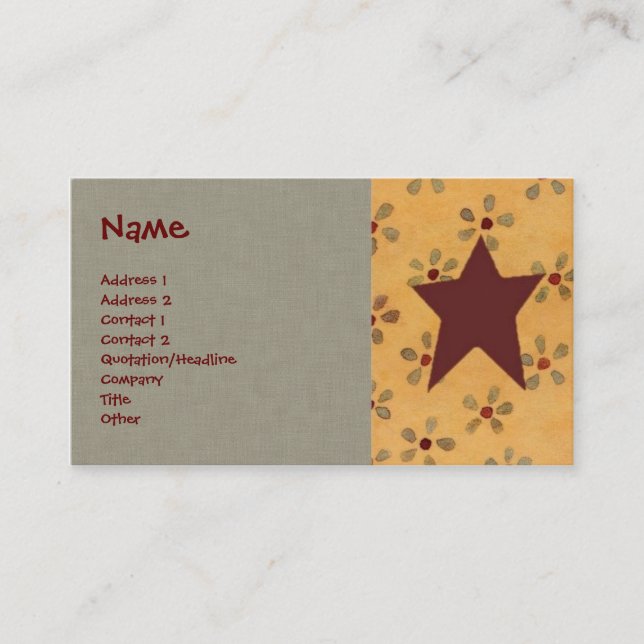 Primitive Floral Profile Card (Front)