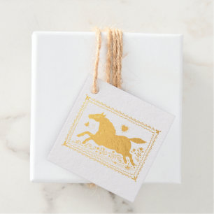 PRIMITIVE FOLK ART RUNNING HORSE, SILHOUETTE FAVOUR TAGS