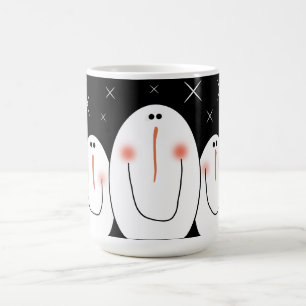 Primitive Folk Art Snowman Coffee Mug