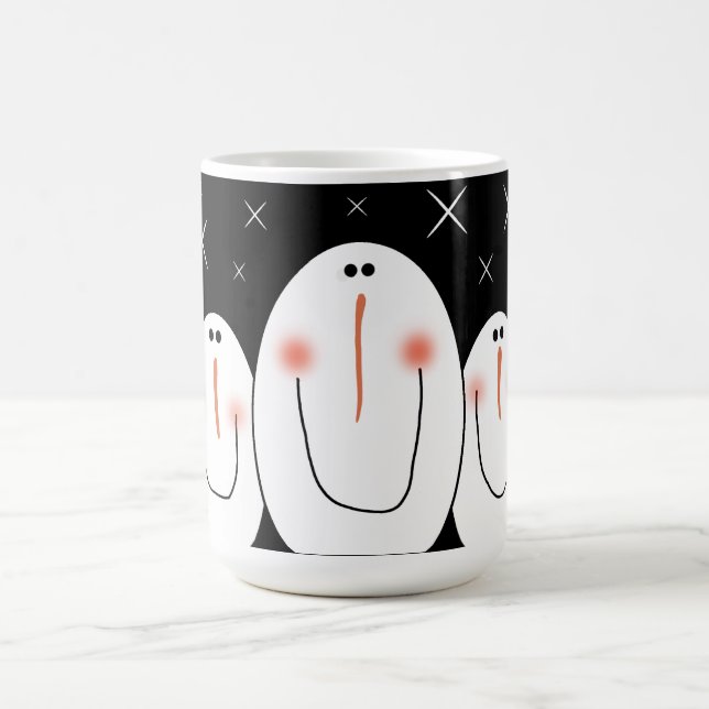 Primitive Folk Art Snowman Coffee Mug (Center)