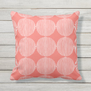 Primitive Geometric Squares Live Coral Cushion