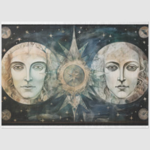 Primitive Gods Celestial Night Sky Art Decoupage Tissue Paper