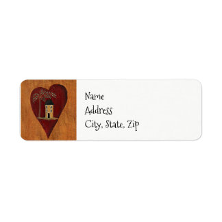 Primitive Heart Return Address Label