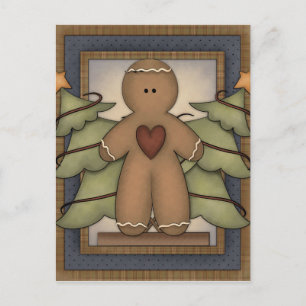 Primitive Holiday Postcard