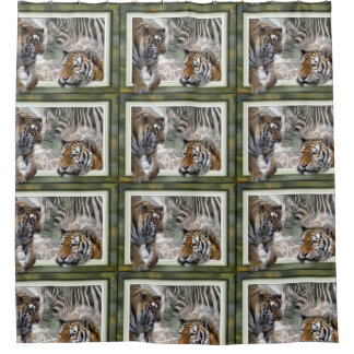 Primitive Jungle Print Shower Curtain