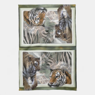 Primitive Jungle Print Tea Towel