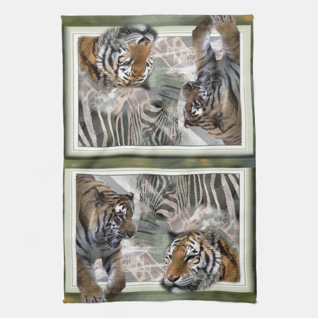 Primitive Jungle Print Tea Towel (Vertical)