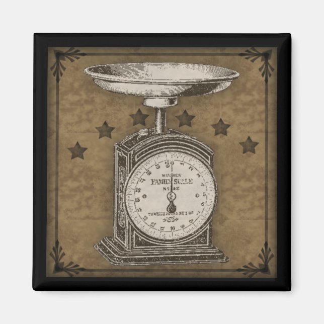 Primitive Kitchen Scale Vintage Style Magnet (Front)