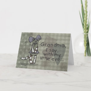 Primitive Kitty Family Specific Birthday Card