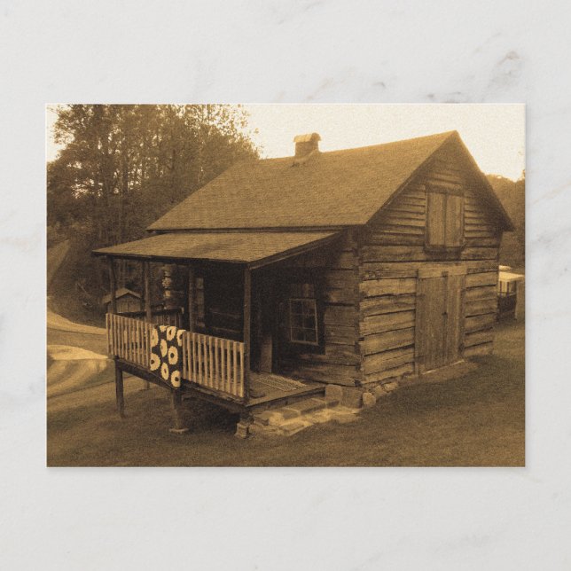 Primitive Log Cabin Postcard (Front)
