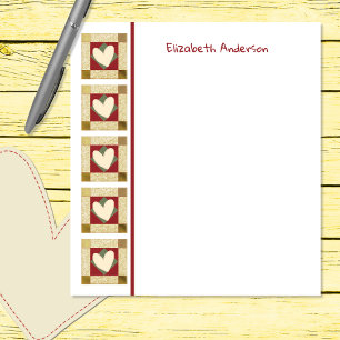 Primitive Patchwork Quilt Border Note Pad