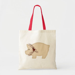 Primitive Pig Tote Bag