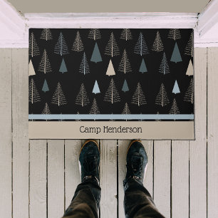 Primitive Pines on Black Doormat