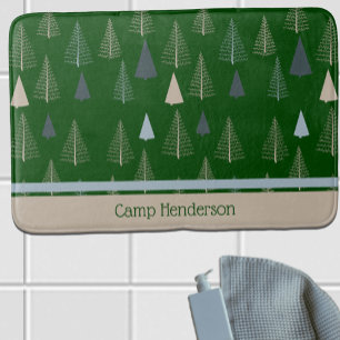 Primitive Pines on Green Bath Mat