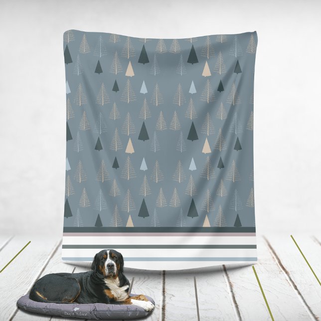 Primitive Pines on Grey Fleece Blanket (Creator Uploaded)